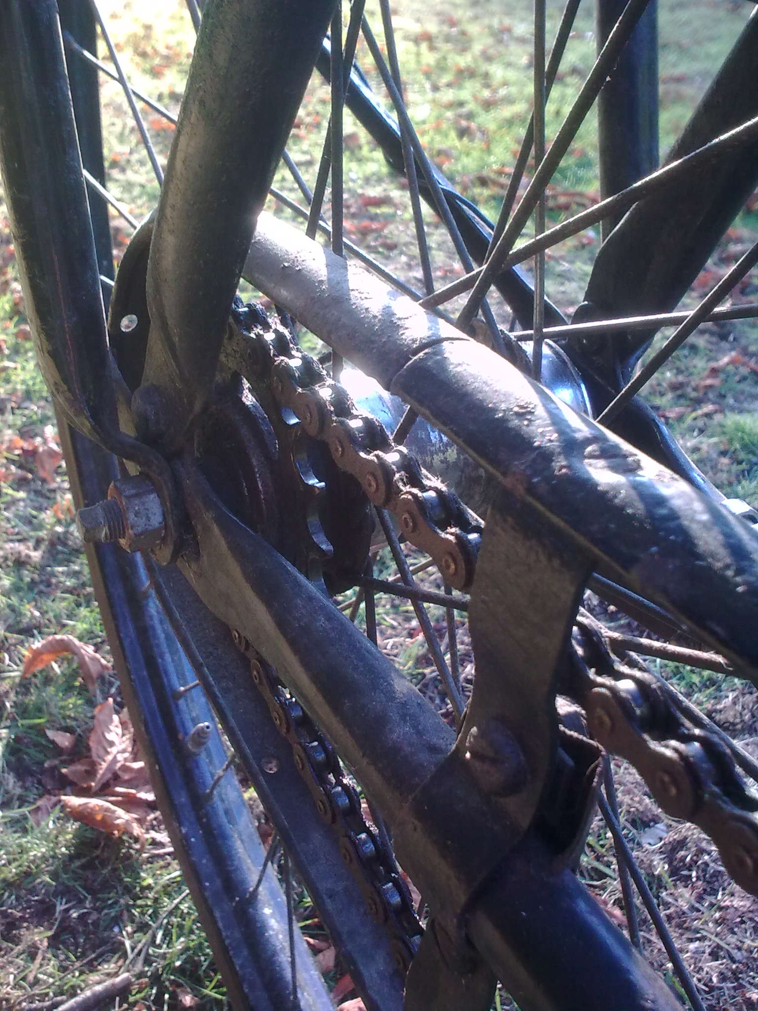 achterkant met gevezen kaderbuis