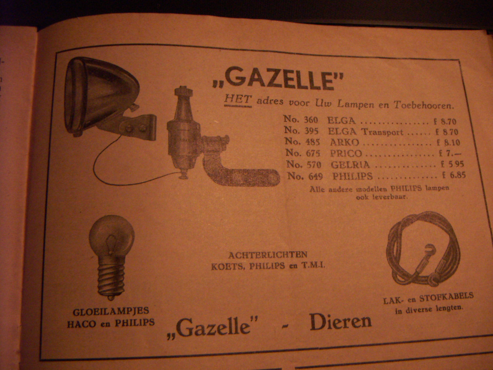 Gazelle reclame November 1940