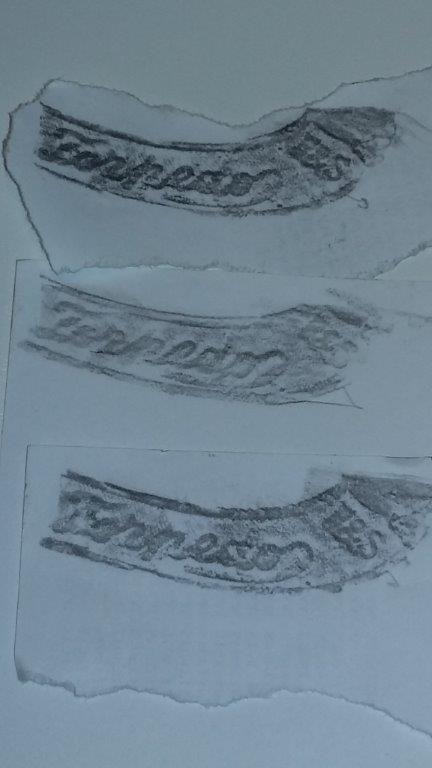 tekst van terugtraprem met potlood door papier laten komen