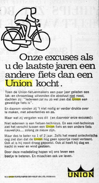 advertentie in de Telegraaf van 1966-1967