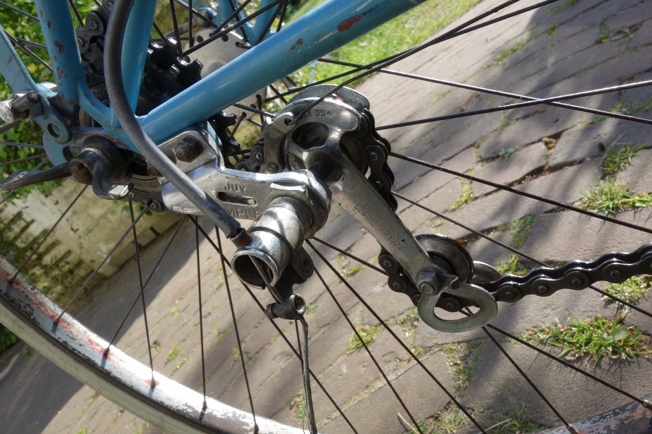Derailleur nog met de oude ketting