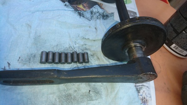 De as met 8 originele lagerrollen