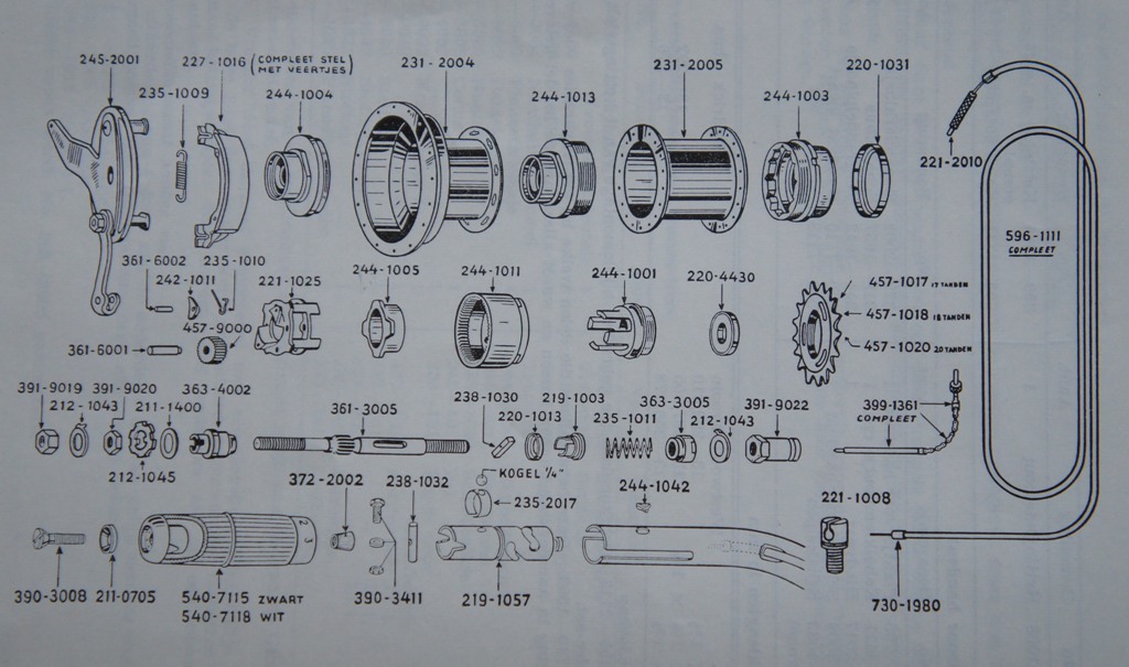 Gazelle naaf onderdelen model x.JPG
