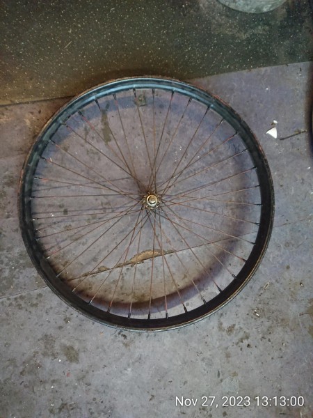 Transportfiets voorwiel met dun voornaaf