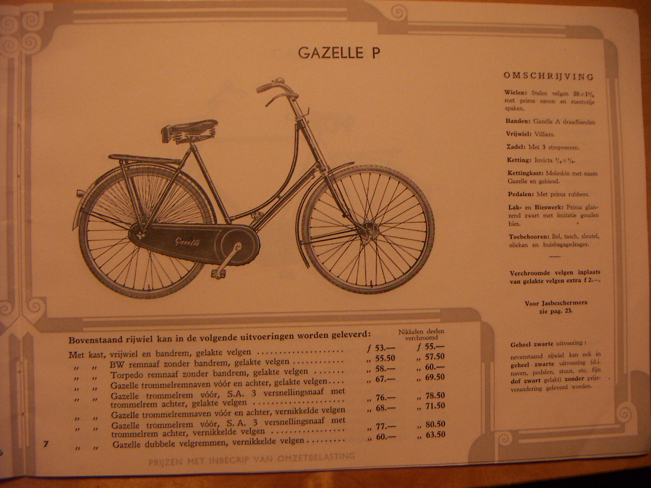 Gazelle P catalogus 1939