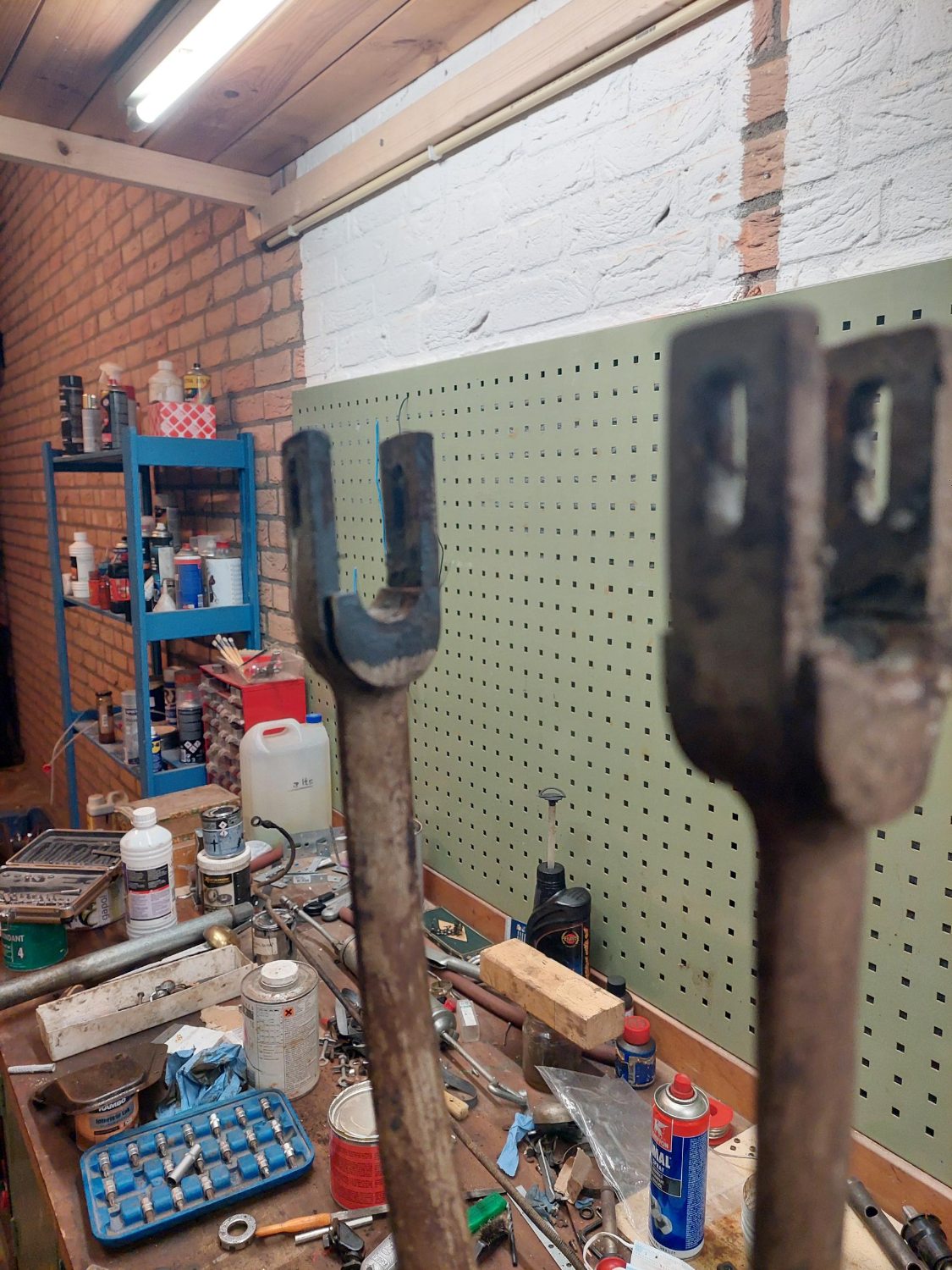 Voorvork met lagerblokjes