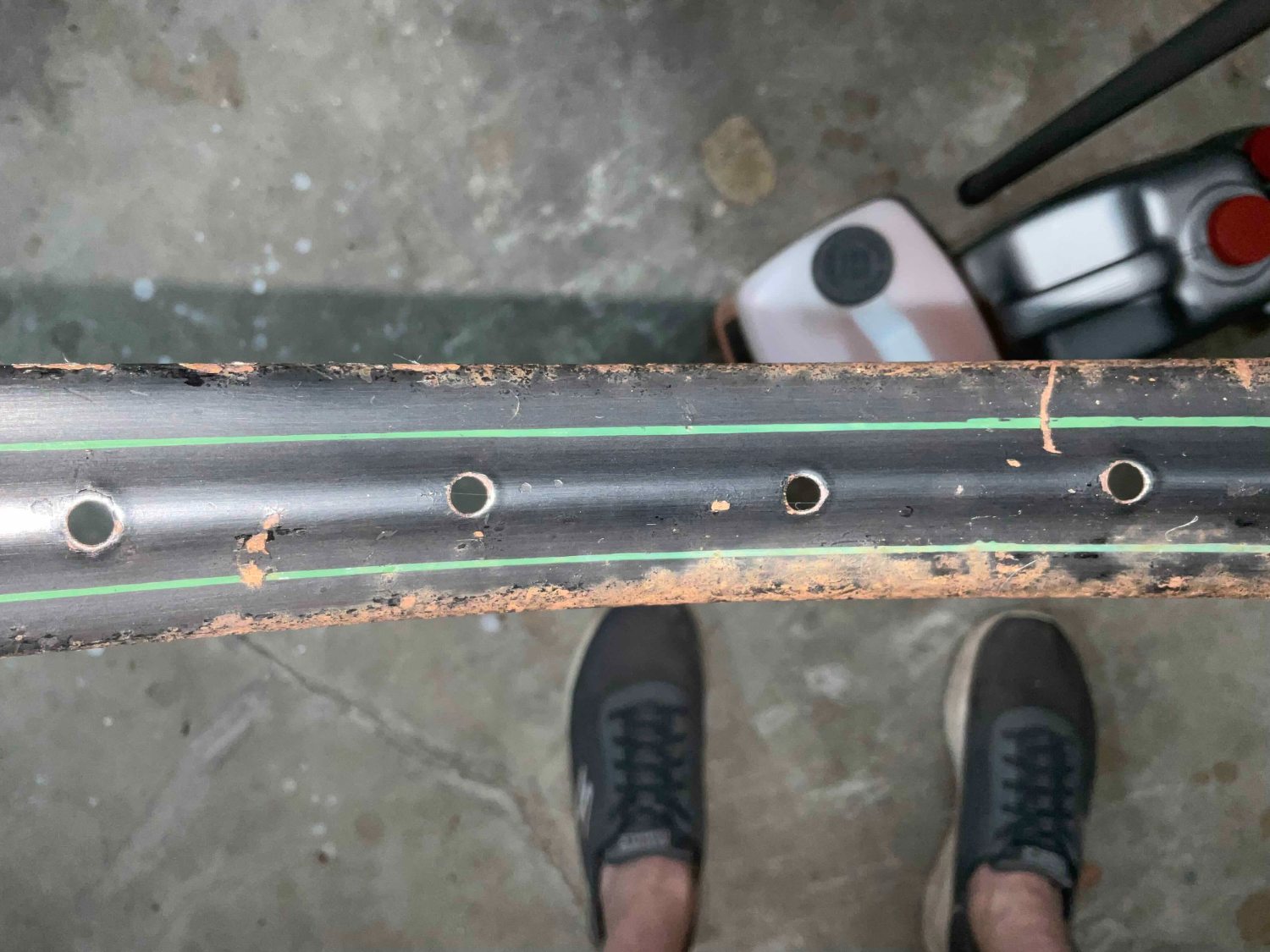 black with green piping