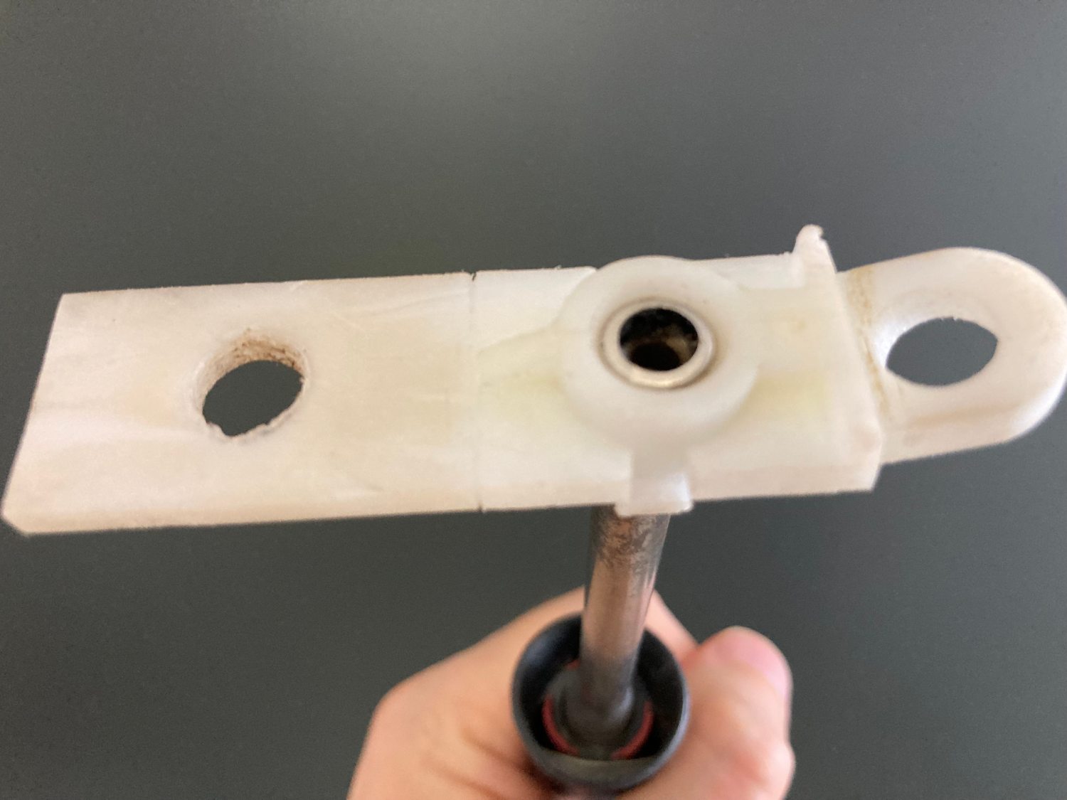 The heated base is screwed into the hole