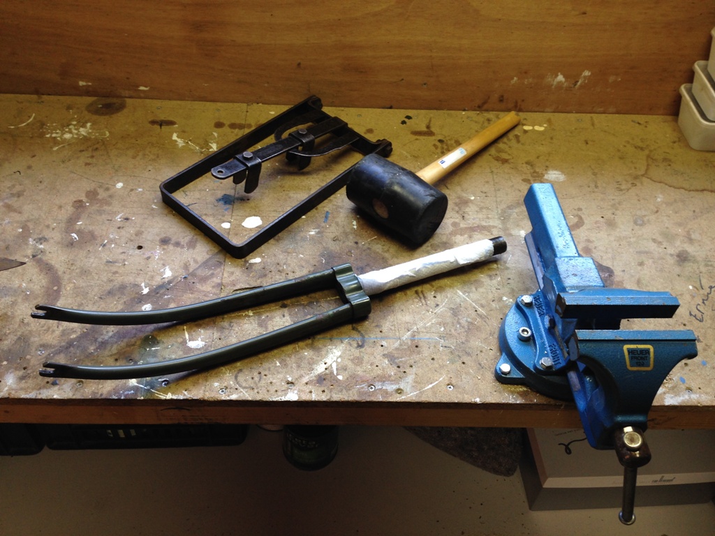 Benodigdheden richten voorvork