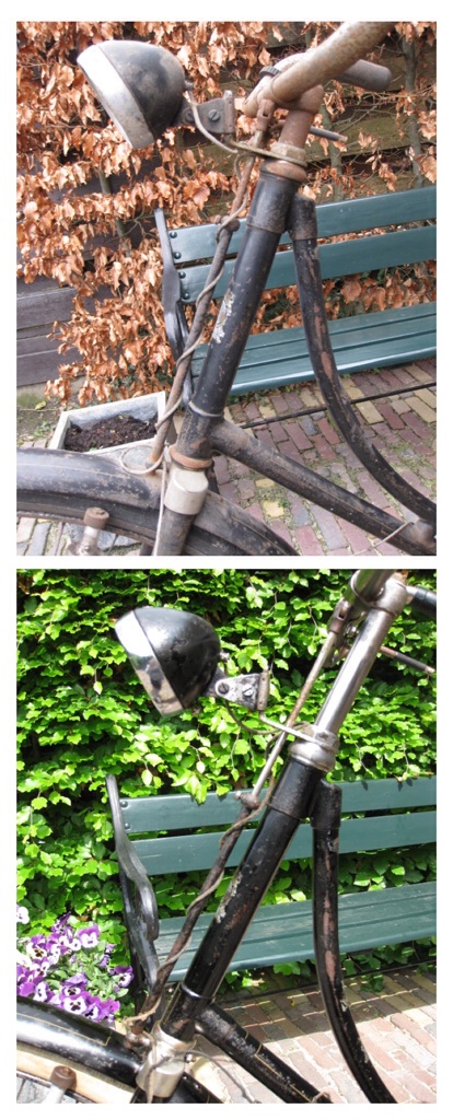 Het ontroesten van het stuur was uiteindelijk het meeste werk. Ik heb dit gedaan door het steeds een beetje in te sprayen met Dasty ontvetter van de Wibra en het vervolgens de schrobben met een messing staalborstel en een brille sponsje. Dit heb ik overigens ook met de andere verroeste onderdelen gedaan. Werkt zeer effectief!