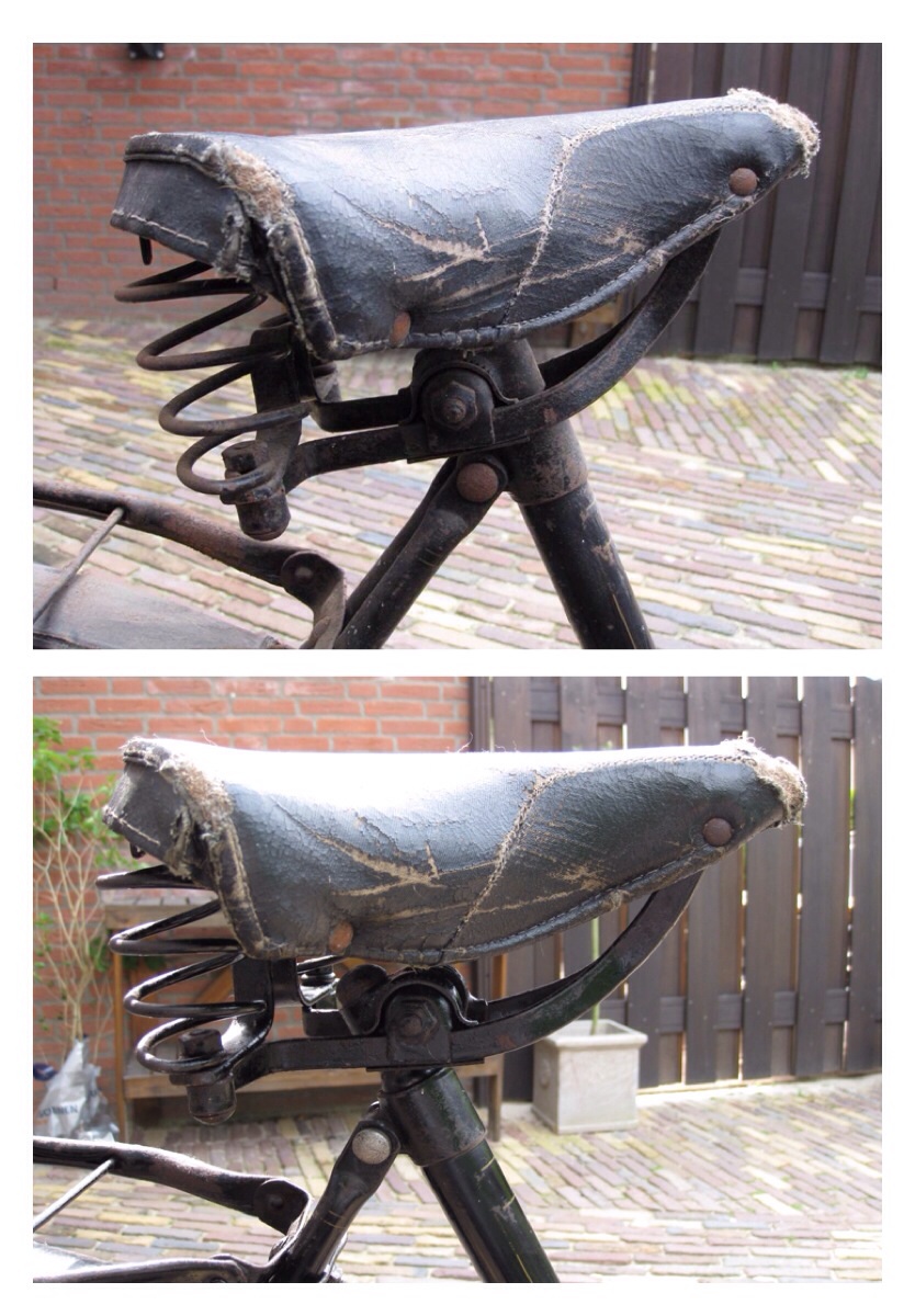 Bijna alle niet gelakte onderdelen waren vernikkeld. Zelfs het nikkel van de zadelpenbout kwam weer tevoorschijn!