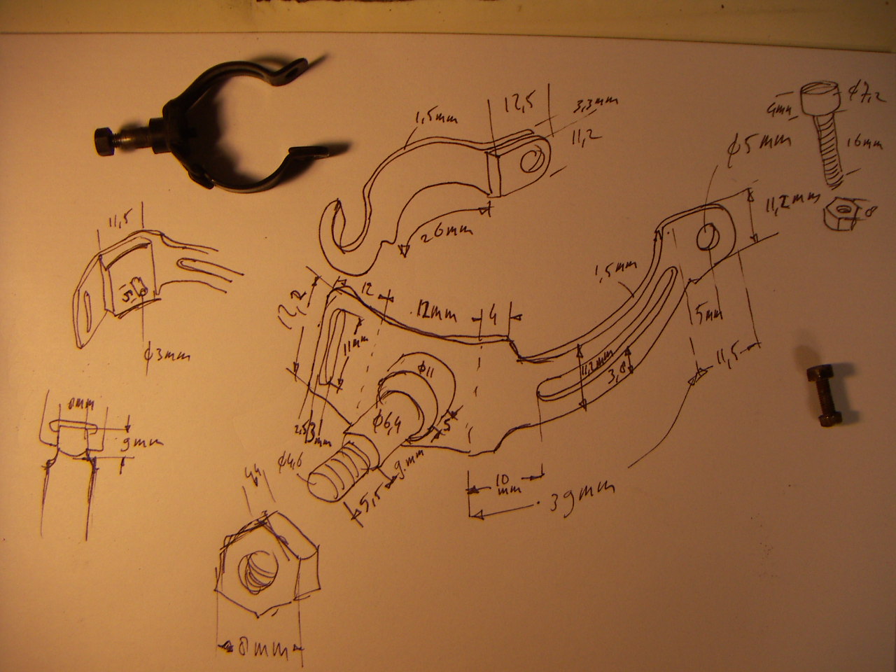 front hinge clamp Gazelle 1931