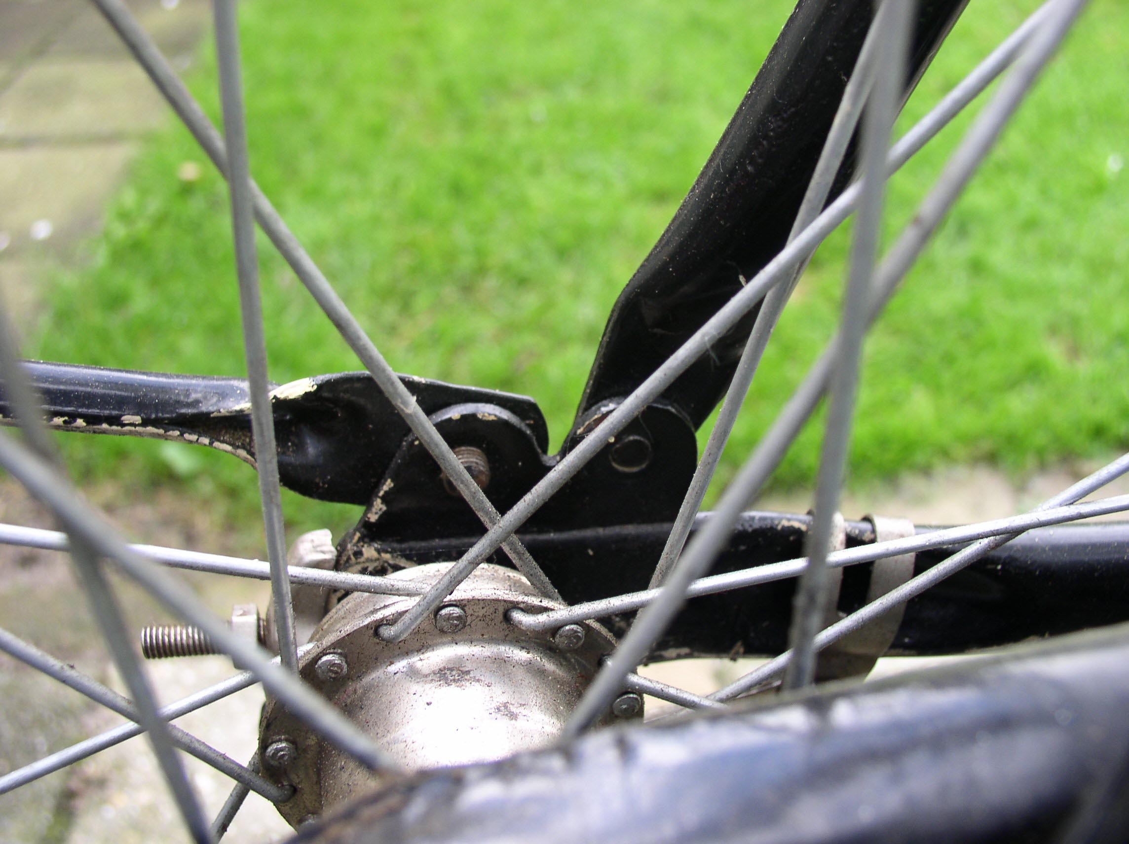 dubbele oogjes voor bevestiging spatbordstang en staande achtervork