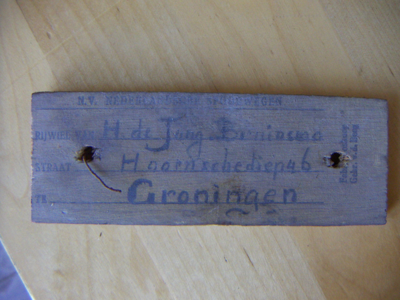 Spoorweg identificatieplaatje